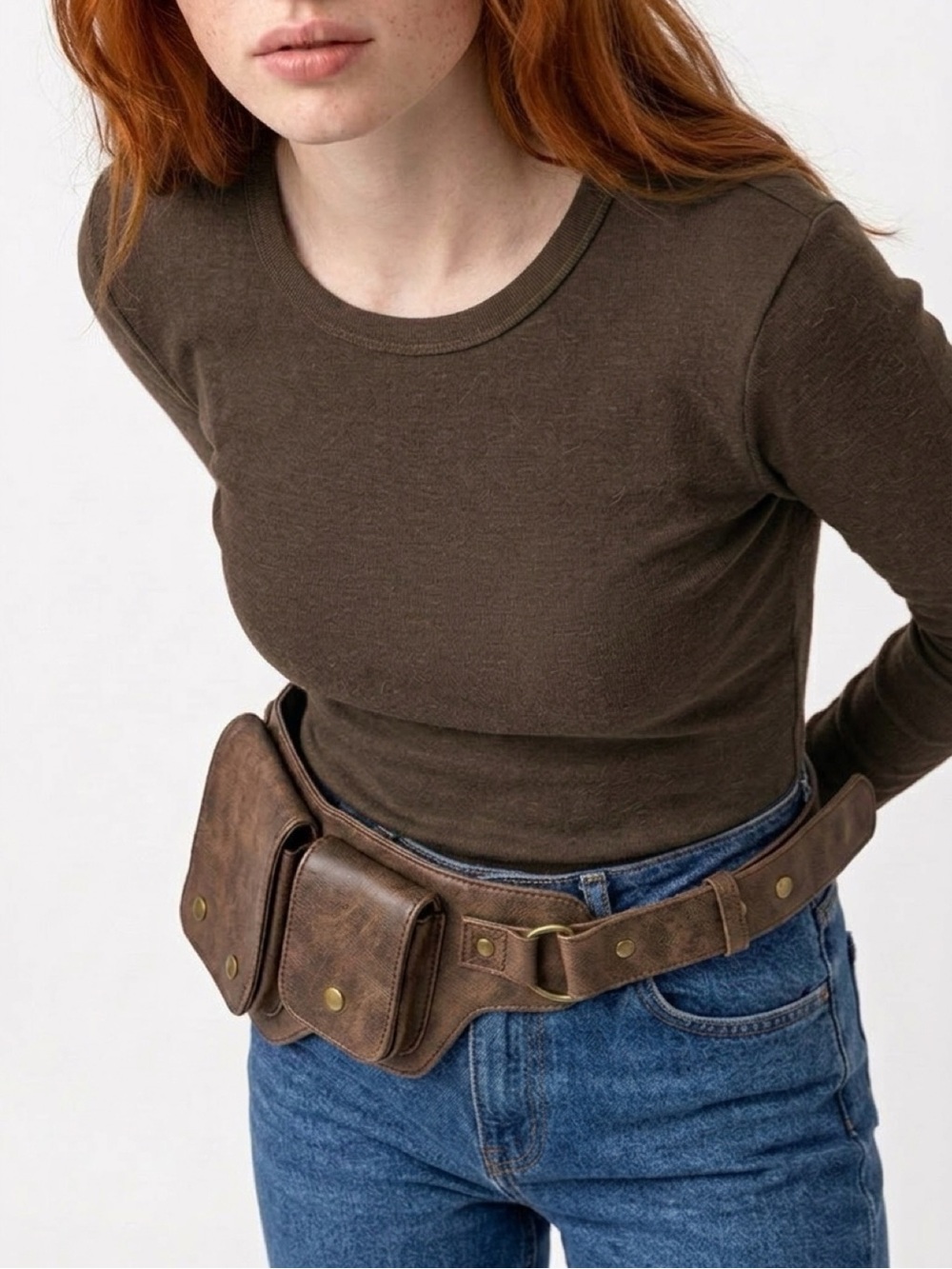 Brown Utility Holster Belt Bag | Western Stampede Rodeo Festival Y2K Boho Bag